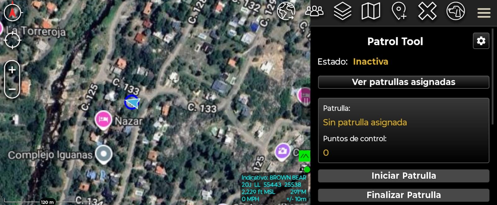 Vista de interfaz SITRAQ en operación
